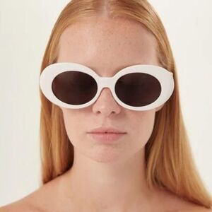 NEW Versace VE4426BU 314/87 MAXI MEDUSA BIGGIE White Dark  Gray Oval Sunglasses